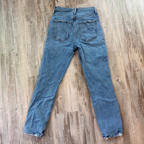 Agolde Jeans Womens 25 Blue Riley Straight Crop High Rise Light Wash Button Fly - Picture 3 of 10